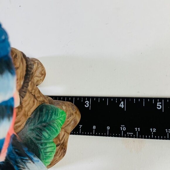 Blue Jay Figurine On Tree Stump VTG Hand Painted Porcelain Decorative Home Decor - Picture 13 of 14